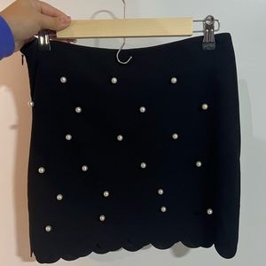 Boutique Black Skirt with Pearls